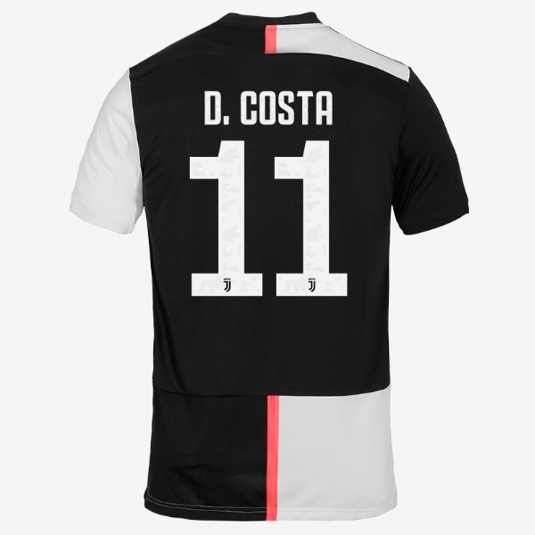 Camiseta Juventus NO.11 D.Costa Replica Primera Ropa 2019/20 Blanco Negro